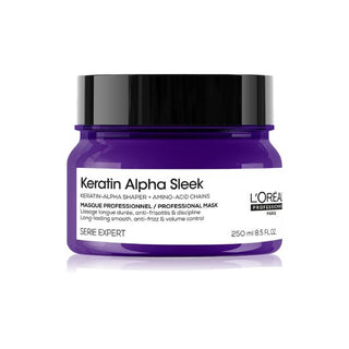 L'Oréal Professionnel Keratin Alpha Sleek Hair Mask - Maschera di Mantenimento Anticrespo e Disciplinante - 250 ml