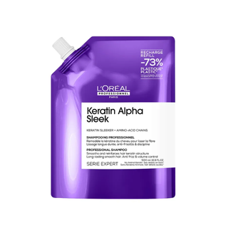 L'Oréal Professionnel Serie Expert Keratin Alpha Sleek - Shampoo Disciplinante Levigante Eco-Ricarica - 500 ml