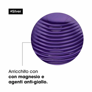 L'Oréal Professionnel Serie Expert Silver - Shampoo Antigiallo per Capelli Grigi, Bianchi e Biondi Platino