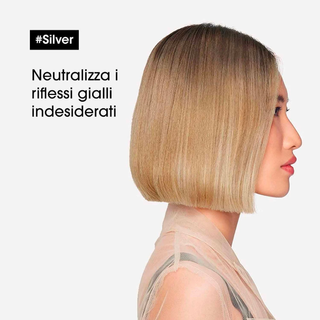 L'Oréal Professionnel Serie Expert Silver - Shampoo Antigiallo per Capelli Grigi, Bianchi e Biondi Platino