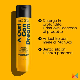 Matrix Professional A Curl Can Dream - Shampoo Detergente e Purificante per Capelli Ricci e Afro - 300 ml