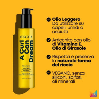 Matrix A Curl Can Dream Lightweight Oil 100 ml - Olio Leggero Lucidante Ricci