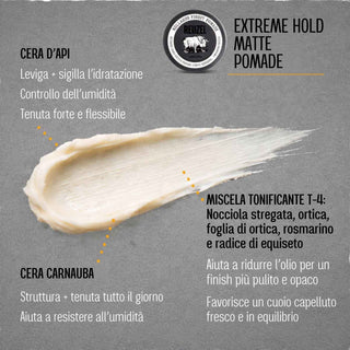 Reuzel Extreme Hold Matte Pomade 95 gr - Pomata Opaca Fissaggio Estremo